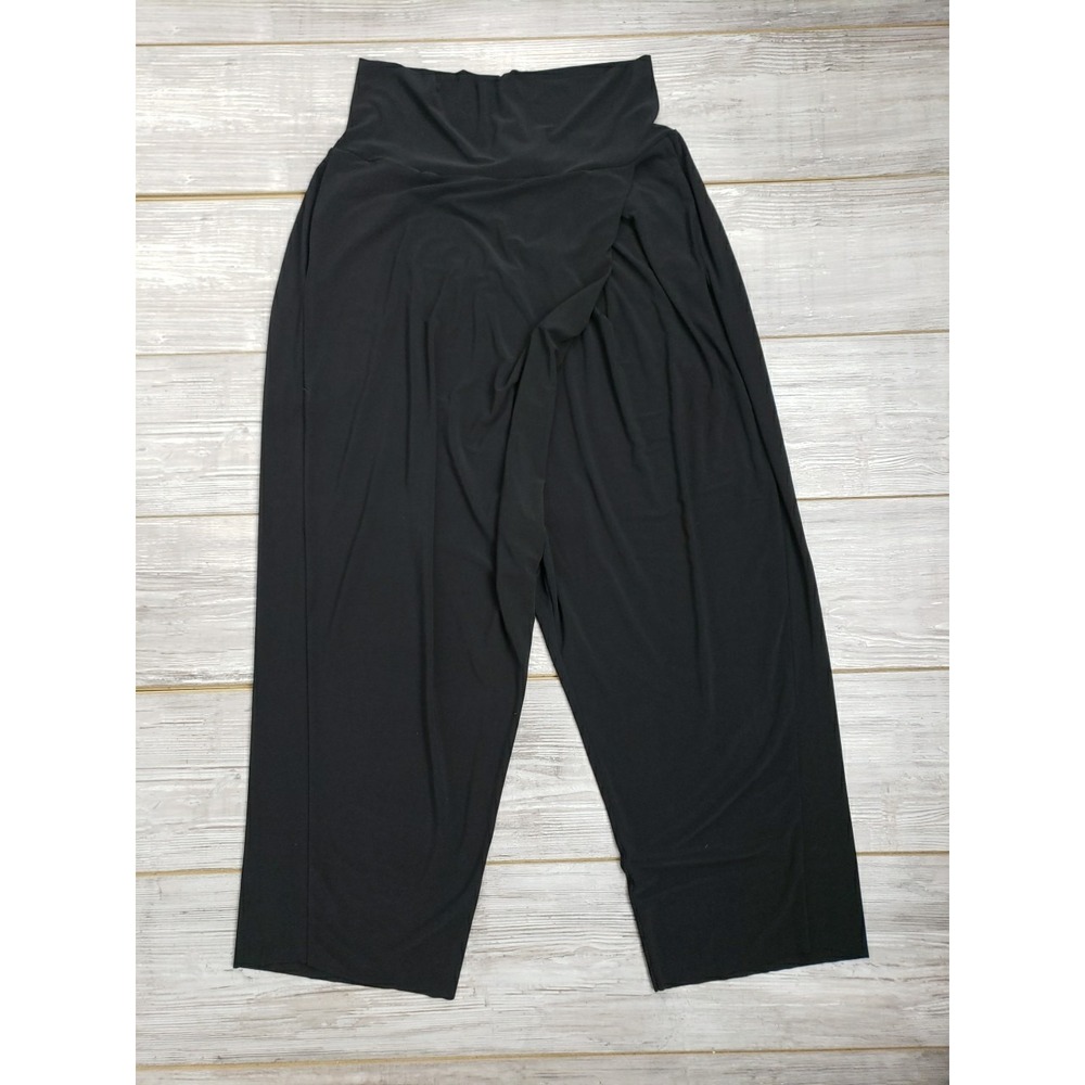 New Igor dobranic Women's Size M/L 42/44 Pocket Stretch Poly Black Harem Pants